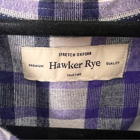 Hawker Rye casual button up shirt purple plaid soft XXL short - Picture 6 of 9